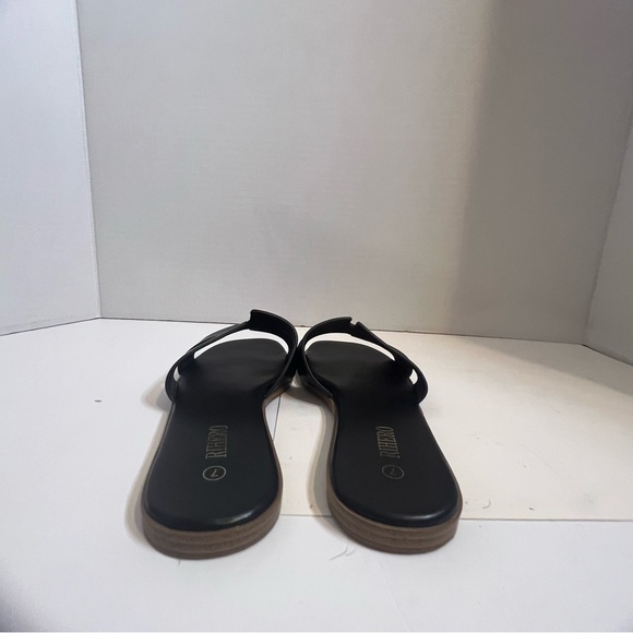 Women’s Flat Slip On Slide Sandals, Rihero , Black, Size 7 - Picture 3 of 8